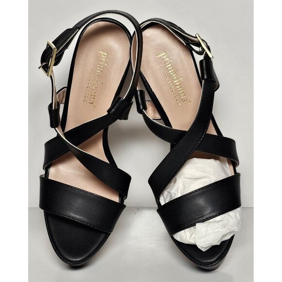 PRIMADONNA COLLECTION WOMEN EURO SIZE BLACK CRISS CROSS STRAPS NEW BOX 00313 - Picture 4 of 12
